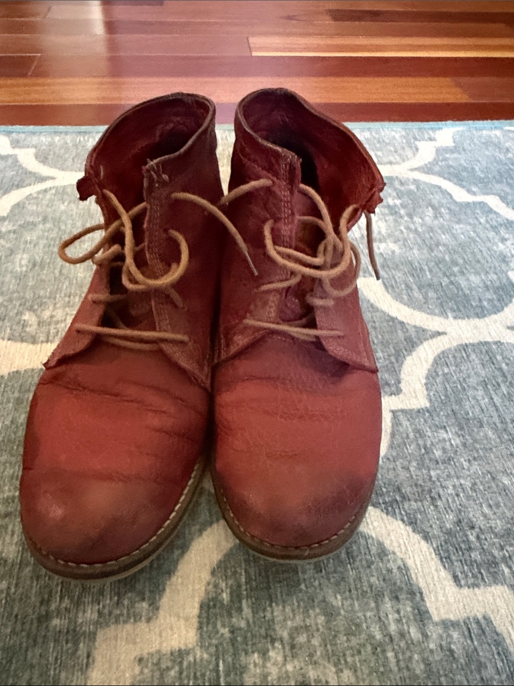 Josef Seibel Burgundy Lace-Up Ankle Booties